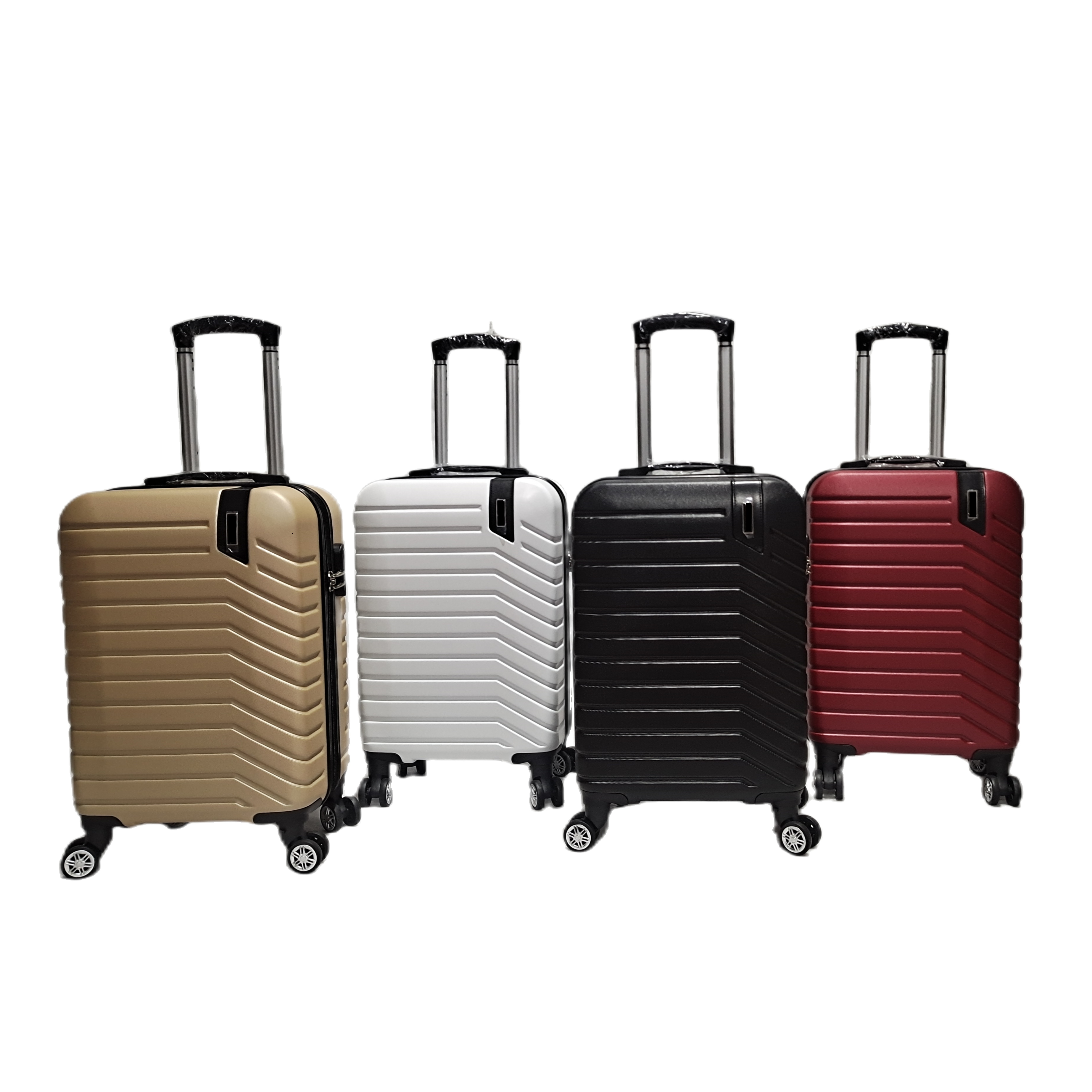स्वनिर्धारित लोगो ABS पीसी ट्रॉली 20 24 28 इंच हार्ड शैल यात्रा सामान सूटकेस
